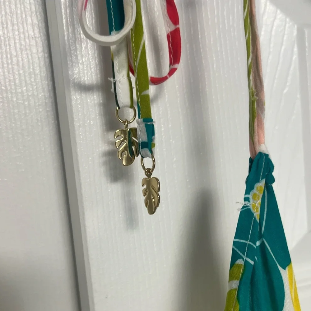 Kate Spade New York Tropical Floral Halter Maxi Dress cover up size Large - Picture 8 of 13